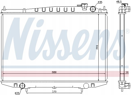 Auger 67356 NISSENS РАДІАТОР NISSAN PICK UP 2.5 98-05р