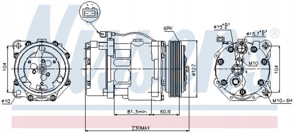 Nissens 86218100 NIS Компресори кондиціонерів (компресори nissens 89061