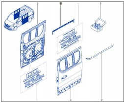 Renault OE 781509725R Щиток скла розсувних дверей Trafic III