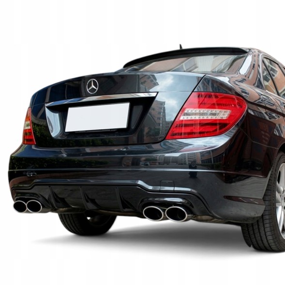 Китай Dyfuzor Dokładka Tylnego Zderzaka W204 Дифузор Mercedes W204 AMG Line Накладка Бампера Чорний Глянець Спойлер