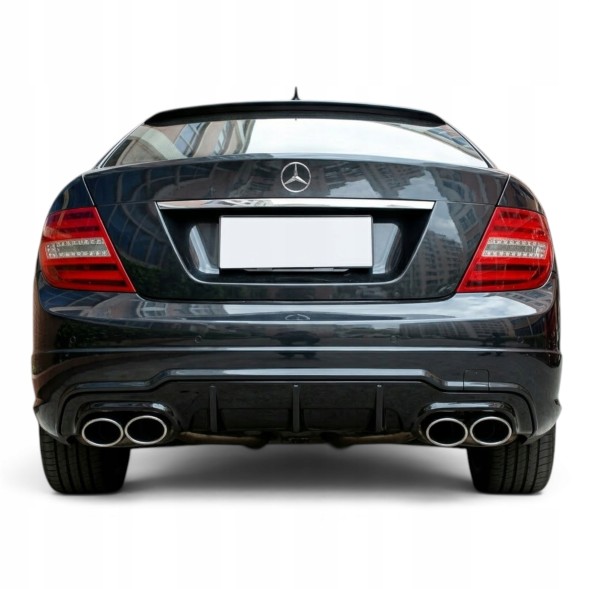 Китай Dyfuzor Dokładka Tylnego Zderzaka W204 Дифузор Mercedes W204 AMG Line Накладка Бампера Чорний Глянець Спойлер