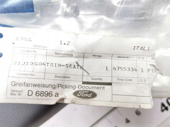 Ford OE Оздоблення - Спинка Спинки Фронт FORD Fiesta 1989-1996 OE 6755334