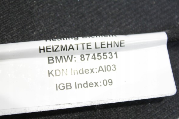 BMW OE 8745531 52108745531 Нагрівальний елемент спинки сидіння Carbon для BMW G87 M2, G80 M3, G82 M4, M5