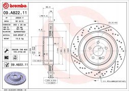 Brembo 09.A822.11 Гальмівні диски brembo 09.A822.11