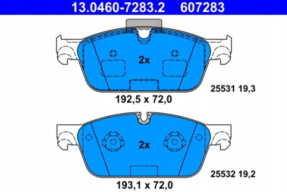 ATE 13.0460-7283.2 Гальмівні колодки передні mercedes ml gl gle gls w166 w292 13.0460-7283.2 ate
