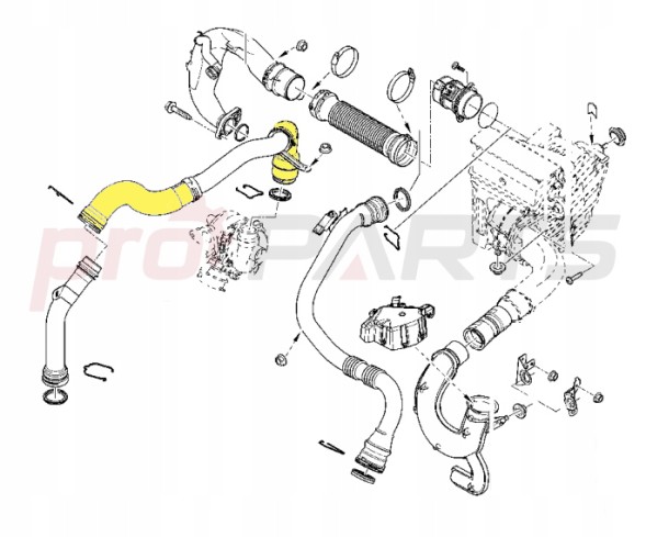 Proparts Krawczyk PP 01 0280 PRZEWÓD WĄŻ RURA TURBO RENAULT MEGANE FLUENCE SCENIC GRAND SCENIC 1.5 dCi 144602487R ТРУБА ІНТЕРКУЛЕРА RENAULT MEGANE III 1.5 dCi + ШЛАНГ ІНТЕРКУЛЕРА RENAULT FLUENCE 1.5 144602487Р