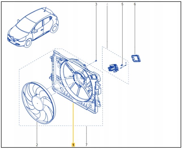 Dacia OE 214753416R Корпус вентилятора охолодження clio iv captur oe
