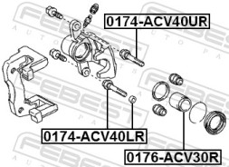 0174 ACV40UR FEBEST ВТУЛКА НАПРЯМНА СУПОРТА ГАЛЬМІВНОГО ЗАДНЬОГО