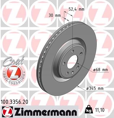 Zimmermann 100.3356.20 Гальмівний диск zimmermann 100.3356.20