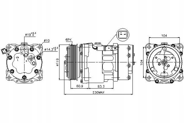 Nissens NIS89032/RS2 Компресор кондиціонеру компресор nissens 964641678
