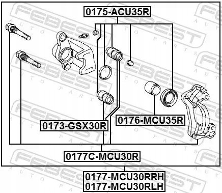 Febest 0177-MCU30RRH Гальмівний супорт 0177-mcu30rrh febest
