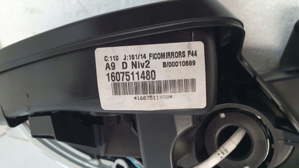 Peugeot OE 1607511480 ДЗЕРКАЛО З ЕЛЕКТРИКОМ ПРАВЕ PEUGEOT 208 I 6 PIN + 3 PIN 9PIN ORG EUROPA