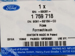 Ford OE 9G91-8B159-CD Шланг системи охолодження mondeo 10-14 2.0 tdci _ 1759718 _ 9g91-8b159-cd