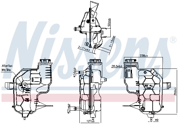 AD BRAKE VIC-489974 Розширювальний бачок охолоджуючої рідини NIS для LAND ROVER DISCOVERY III,