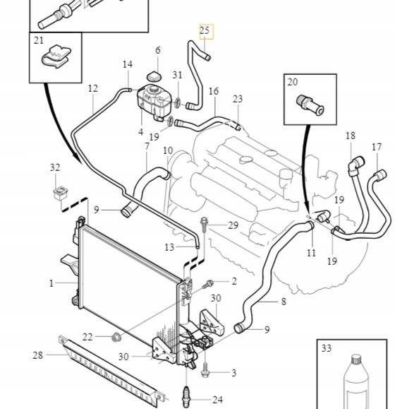 Volvo OE 30680932d VOLVO XC90 2.9T шланг розширювального бачка OE 30680932