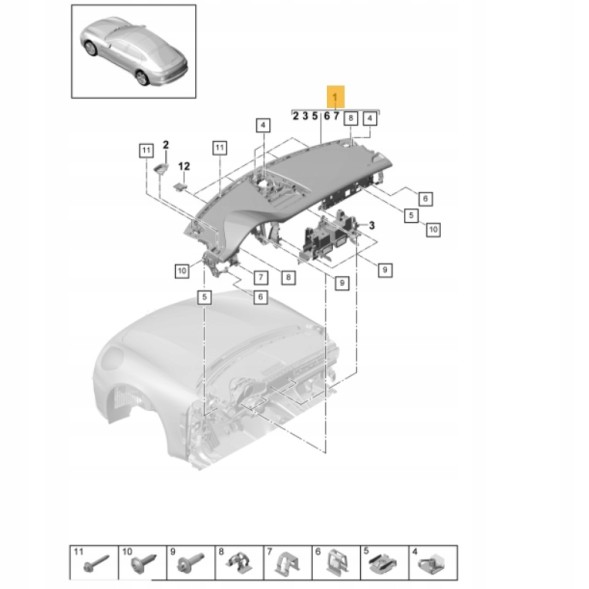Porsche OE Porsche Panamera 971 панель приладів 971857003T GUJ