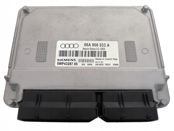 Audi OE 06A 906 033 A 5WP43287 05 SIMOS 3.3 БЛОК КЕРУВАННЯ ДВИГУНА (ECU) AUDI A3 8L 1.6 06A906033A 5WP43287 05