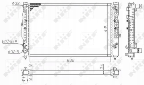 NRF 59101 Охолоджувач води 59101 nrf audi a4 b5 (8d2)