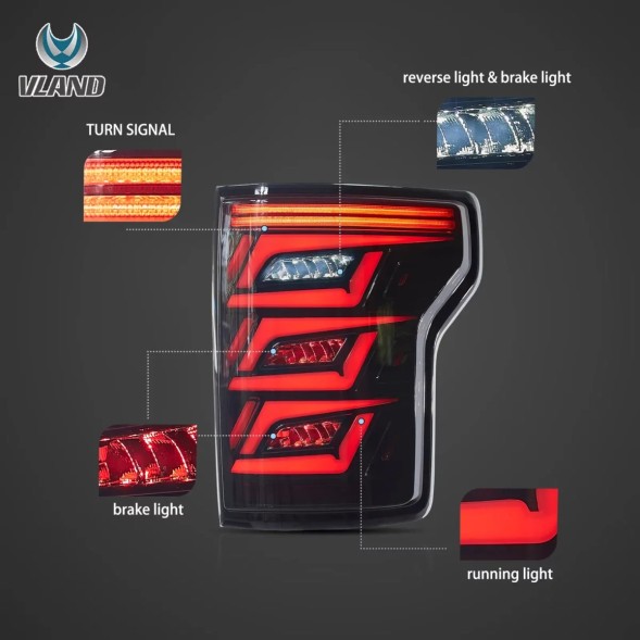 CHINA YHB-F150-8087 Світлодіодні задні ліхтарі smoke – ford f150 2015–2019