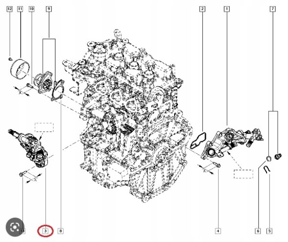 Renault OE 110619413R Корпус терморегулятора 110619413r dacia renault 1.2tce оригінал