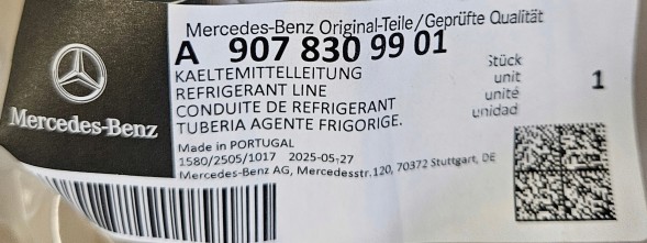 Mercedes-Benz OE A9078309901 ШЛАНГ ТРУБКА КОНДИЦІОНЕРА MERCEDES SPRINTER 907 910