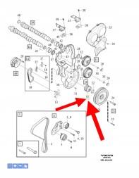 Volvo OE Приводний шків ременя B4 2.0 VOLVO S60 XC60 2018- XC90 2016- OEM/OE 32255064
