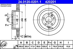 24 0120 0201 1 ATE Диск гальмівний