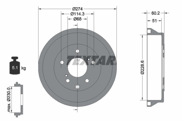 V-maxzone Part VIC-427715 Гальмівний барабан для NISSAN JUKE 1.2/1.5D/1.6 06.10-12.19