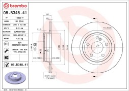 08 B348 41 BREMBO Диск гальмівний