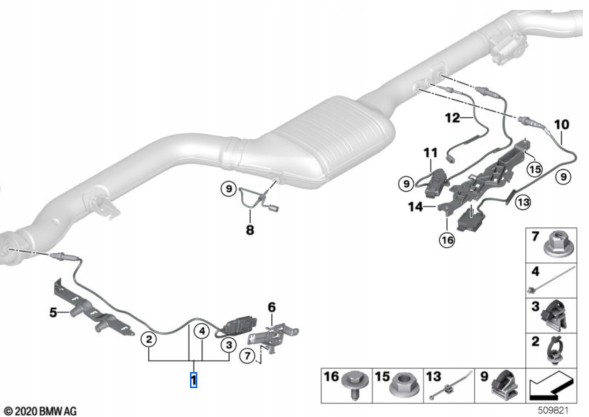 BMW OE 13627926311 Датчик NOX (1100мм) BMW X5 G05 X6 G06 X7 G07