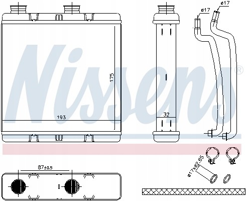 Nissens 707173 Теплообмінник, обігрів салону nissens 707173