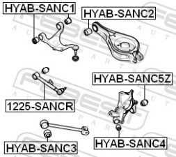 1225 SANCR FEBEST Важіль підвіски
