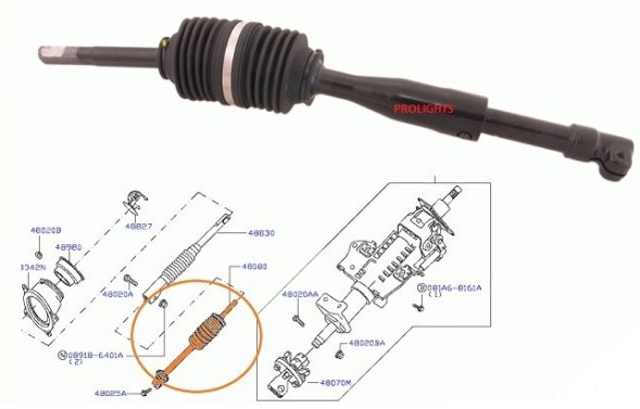 Prolights acnR51LOW РУЛЬВА КОЛОНКА NISSAN PATHFINDER R51