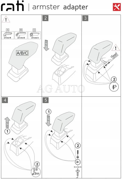 Rati 77.V05181B Підлокітник призначений для Peugeot 2008, 2019- , Armster 3