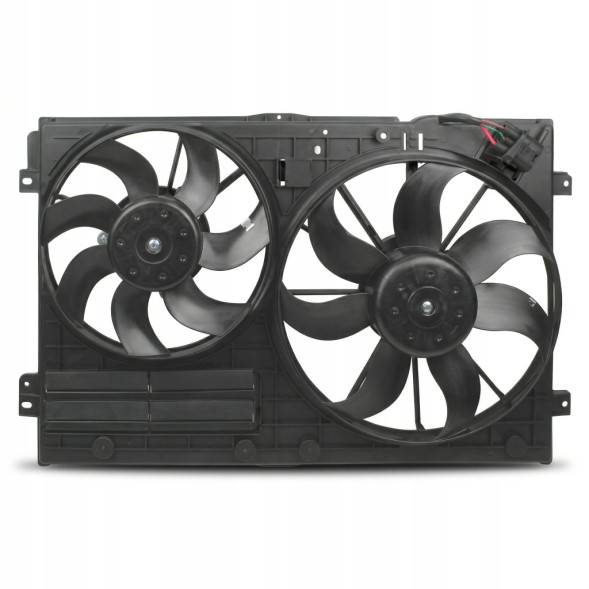 Loro DSP-SPTN 1K0959455FQ 1K0121205AB 1K0121205AD 1K0121205G 1K0121205J 1K0121207AD 1K0121207J 1K0959455CQ 1K0959455CR 1K0959455DH Вентилятор радіатора з рамою VW Golf V Passat B6 Touran Caddy 1K0121205J