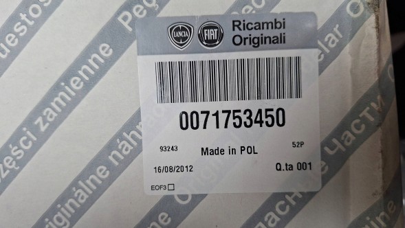Fiat OE S26340792 ШКІРЯНЕ КЕРМО ЧОРНЕ 71753450 FIAT 500 2007-