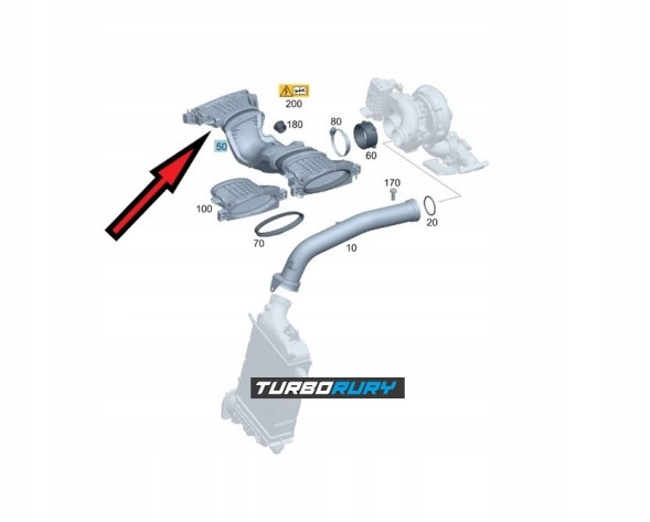 Turborury 2506700033464 Трубка шланг повітряного фільтра mercedes-benz клас g w463 г 350 cdi a6420900042
