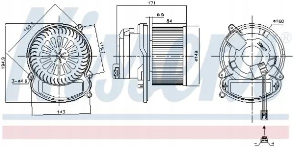 Nissens 87504 Повітродувний вентилятор припливу 87504 nissens renault