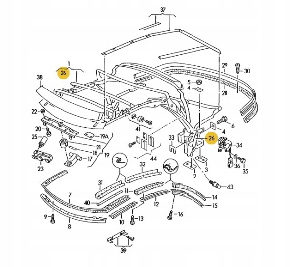 Audi OE ORYG ГАЗОВИЙ ПРИВІД СКЛАДАНОГО ДАХУ AUDI КАБРІОЛЕТ 8G0871556A
