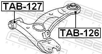 TAB 127 FEBEST САЙЛЕНТБЛОК ПЕРЕДНІЙ ПЕРЕДНЬОГО ВАЖЕЛЯ