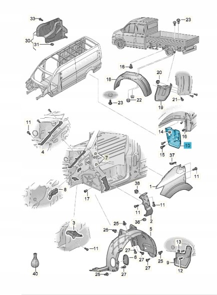 Volkswagen OE Задній бризковик Volkswagen Crafter 7c0821811