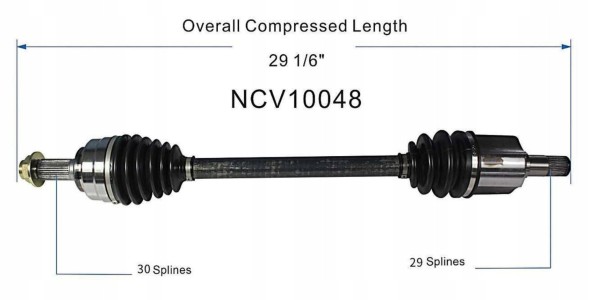 GSP NCV10048 ПРИВОДНА ПІВВІСЬ ПЕРЕДНЯ ЛІВА HONDA ODYSSEY 2011-2013