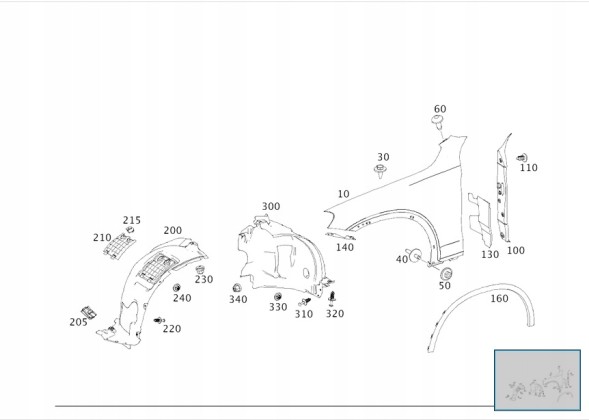 Mercedes-Benz OE A2536907601 A2536910403 Передня колісна арка, права передня частина Mercedes GLC