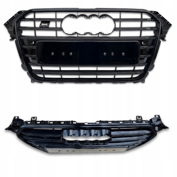 Pulse A4-S132 Гриль Audi A4 B8 2011-2015 Чорний Блиск Атрапа Бампер Po-lift стиль S4