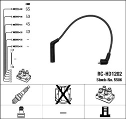5506 NGK 5506 Комплект ізольованих проводів для свічок запалення RC HD1202