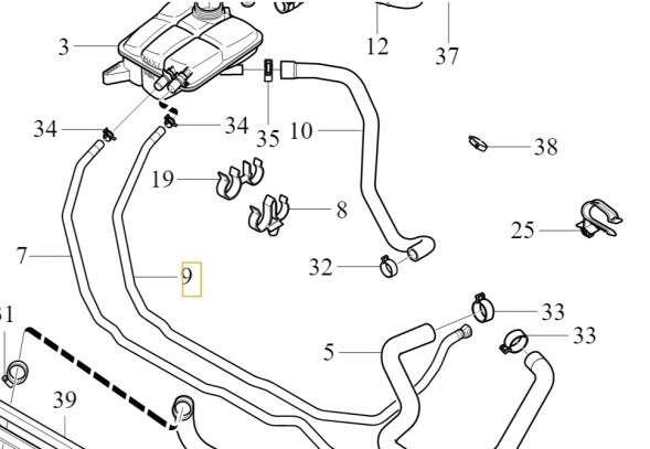 Volvo OE 30776160 Шнур розширювального бака 1.6 d4 volvo s40 c30 v50 oe 30776160