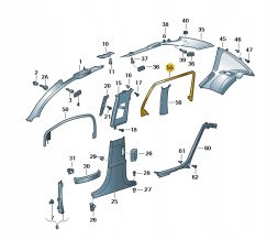 Volkswagen OE ОББИВКА ВІКОННОЇ РАМИ ЗАДНЯ ЛІВА OE VW PHAETON 3D7867685E1QB