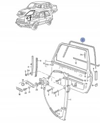 Volkswagen OE 191837432E ВІКНА ПЕРЕДНІ VW GOLF JETTA 2 CHROME 3D PR