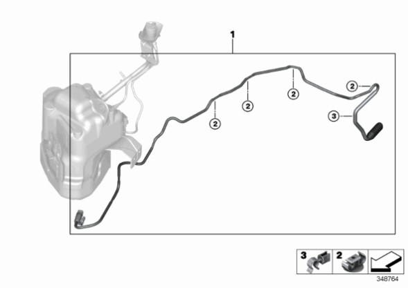 BMW OE 16197295663 Патрубок дозуючий AdBlue BMW X5 F15 / X6 F16 25dX 30dX 40dX M50dX Оригінал