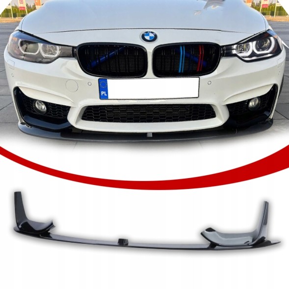 Китай BMW F30 F31 PRZEDNIA DOKŁADKA M3 LOOK SPLITTER SPOJLER CZARNY POŁYSK Передній спліттер M3 Look чорний для BMW F30/F31